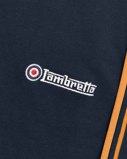 Lambretta Twin Tipped Polo Dark Navy/Tan