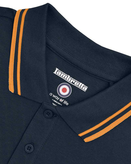 Lambretta Twin Tipped Polo Dark Navy/Tan