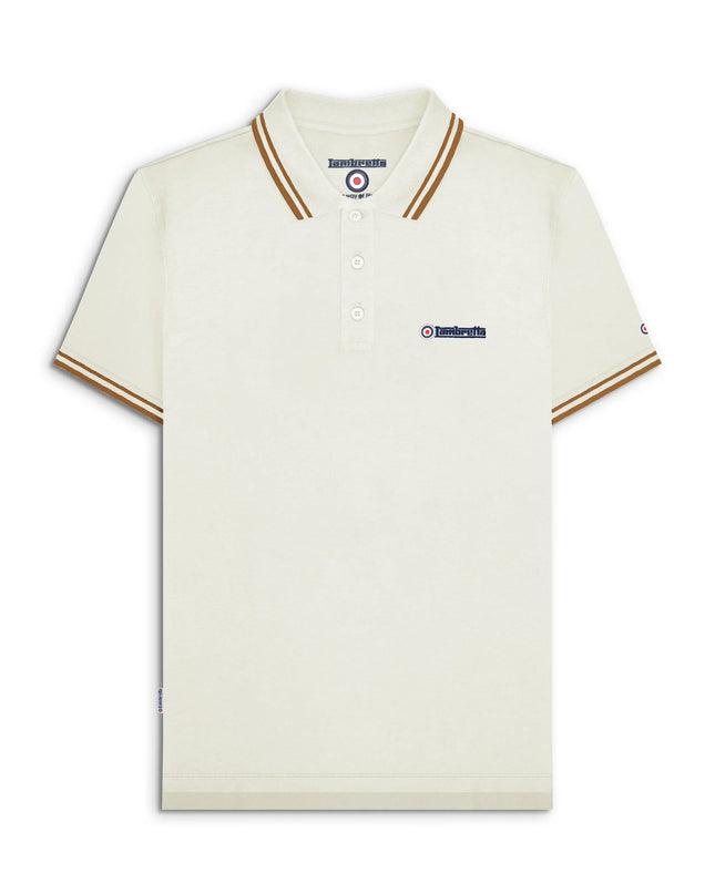 Lambretta Twin Tipped Polo in Jetstream/Tobacco - 059