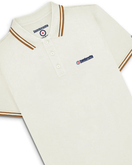 Lambretta Twin Tipped Polo in Jetstream/Tobacco - 059
