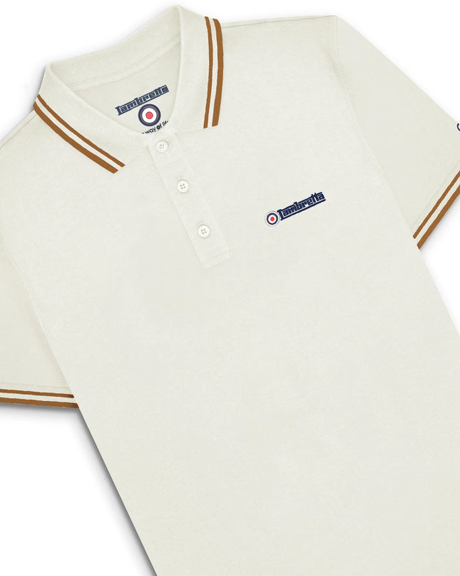 Lambretta Twin Tipped Polo in Jetstream/Tobacco - 059
