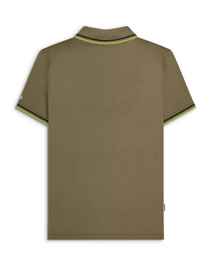 Lambretta Twin Tipped Polo in Khaki (Black/Sage)