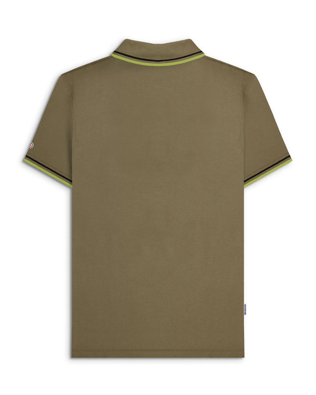 Lambretta Twin Tipped Polo in Khaki (Black/Sage)