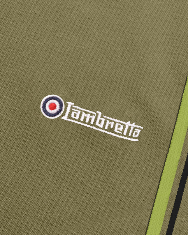 Lambretta Twin Tipped Polo in Khaki (Black/Sage)