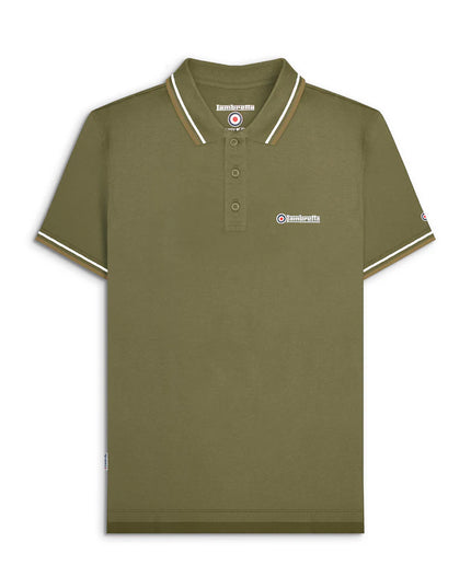 Lambretta Twin Tipped Polo khaki Silver/Cashew