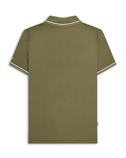 Lambretta Twin Tipped Polo khaki Silver/Cashew
