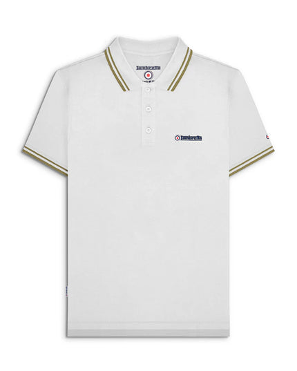 Lambretta Twin Tipped Polo White/Chashew