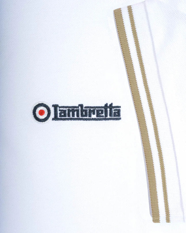 Lambretta Twin Tipped Polo White/Chashew