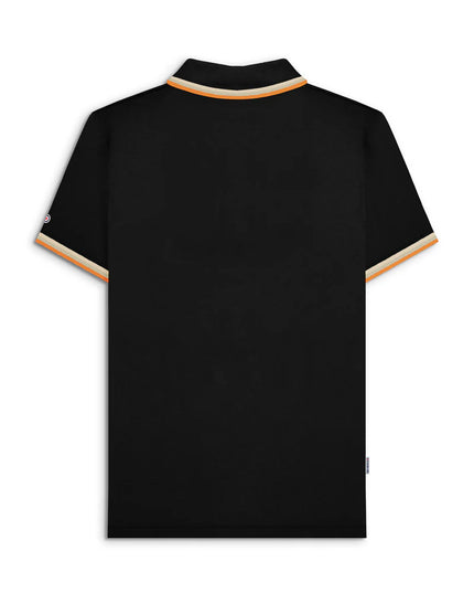 Lambretta Triple Tipped Polo Black Stone/Cashew/Orange