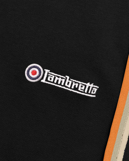 Lambretta Triple Tipped Polo Black Stone/Cashew/Orange