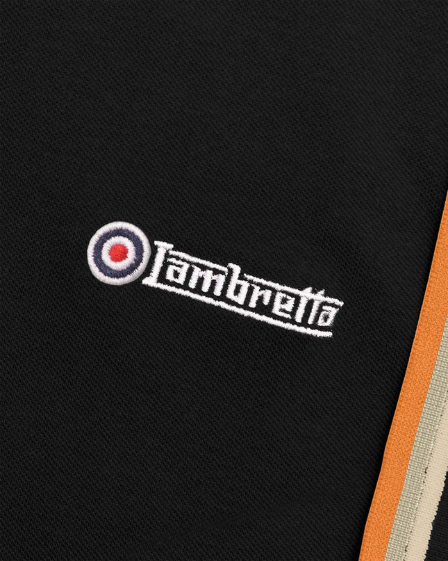 Lambretta Triple Tipped Polo Black Stone/Cashew/Orange