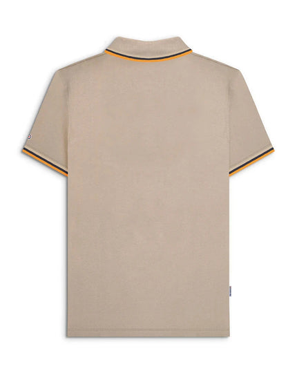 Lambretta Triple Tipped Polo Cashew Stone/Navy/Orange - 040 Raw Menswear