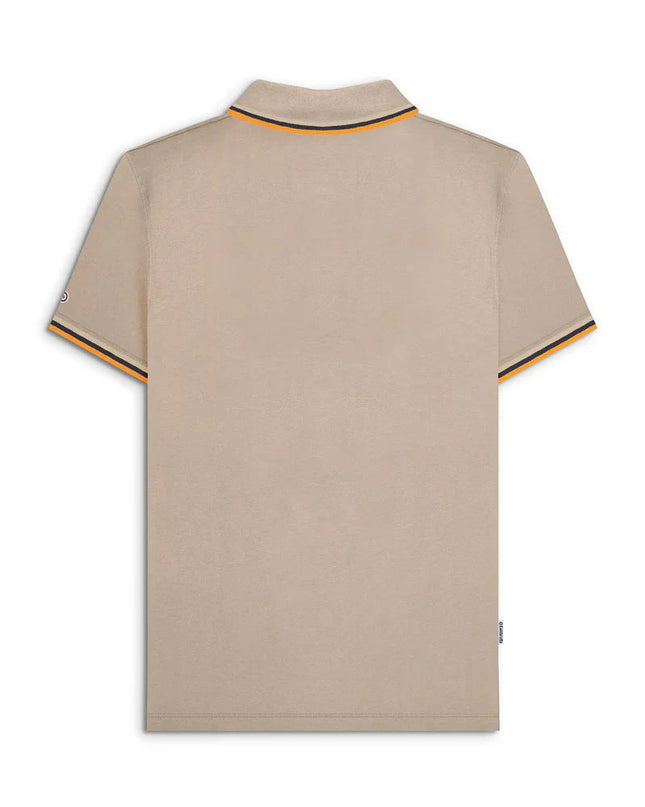 Lambretta Triple Tipped Polo Cashew Stone/Navy/Orange - 040