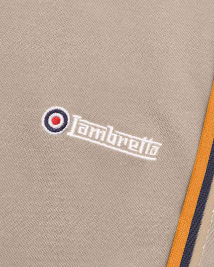 Lambretta Triple Tipped Polo Cashew Stone/Navy/Orange - 040 Raw Menswear