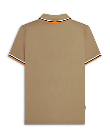Lambretta Triple Tipped Polo Cashew White/Navy/Apricot 