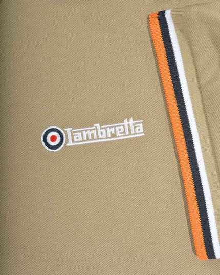 Lambretta Triple Tipped Polo Cashew White/Navy/Apricot 