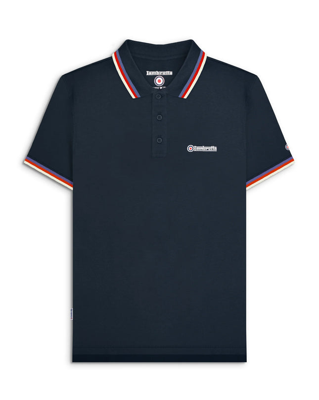 Lambretta Triple Tipped Polo in Dark Navy ( Blue/Red/Jet Stream)