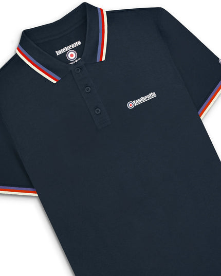 Lambretta Triple Tipped Polo in Dark Navy ( Blue/Red/Jet Stream)