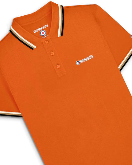 Lambretta Triple Tipped Polo Desert Sun Silver/Cashew/Black