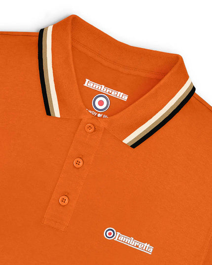 Lambretta Triple Tipped Polo Desert Sun Silver/Cashew/Black