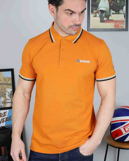 Lambretta Triple Tipped Polo Desert Sun Silver/Cashew/Black