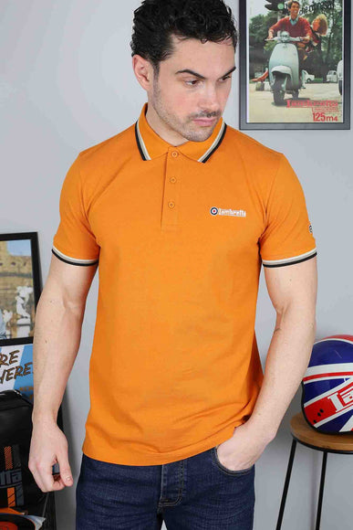 Lambretta Triple Tipped Polo Desert Sun Silver/Cashew/Black