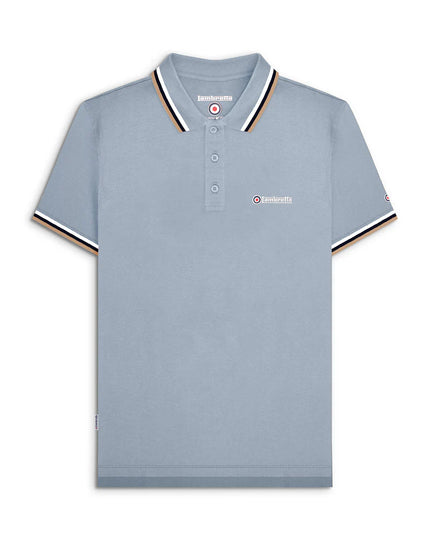 Lambretta Triple Tipped Polo Dusky Blue White/Navy/Cream - 107