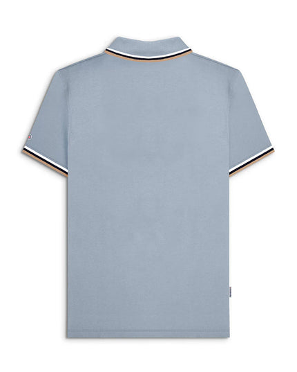 Lambretta Triple Tipped Polo Dusky Blue White/Navy/Cream - 107
