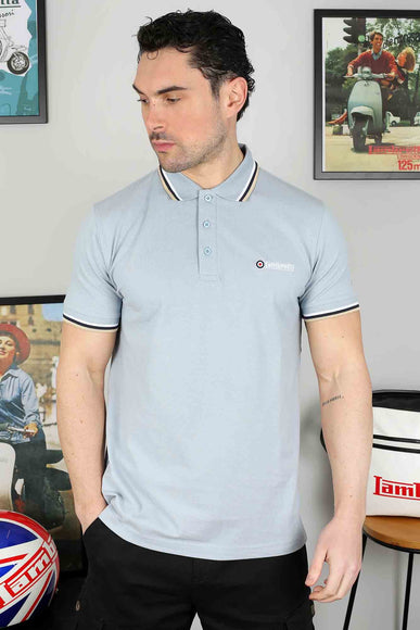 Lambretta Triple Tipped Polo Dusky Blue White/Navy/Cream - 107