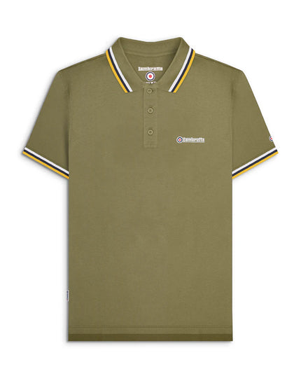 Lambretta Triple Tipped Polo Khaki White/Navy/Gold