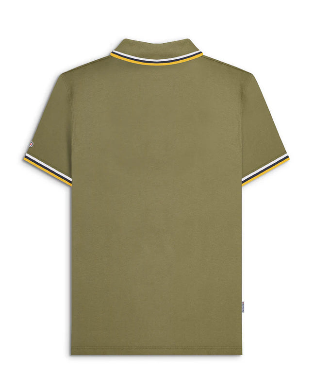 Lambretta Triple Tipped Polo Khaki White/Navy/Gold