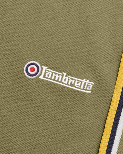 Lambretta Triple Tipped Polo Khaki White/Navy/Gold