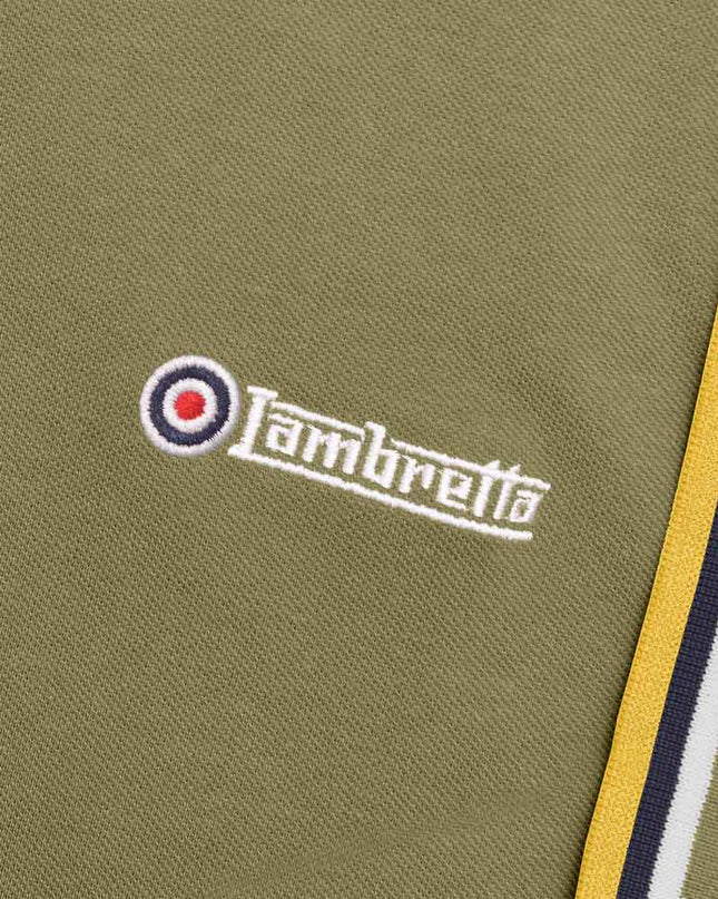 Lambretta Triple Tipped Polo Khaki White/Navy/Gold