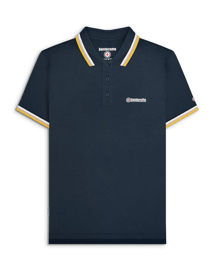 Lambretta Triple Tipped Polo Navy White/Cashew/Gold