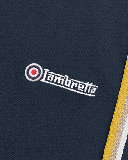 Lambretta Triple Tipped Polo Navy White/Cashew/Gold