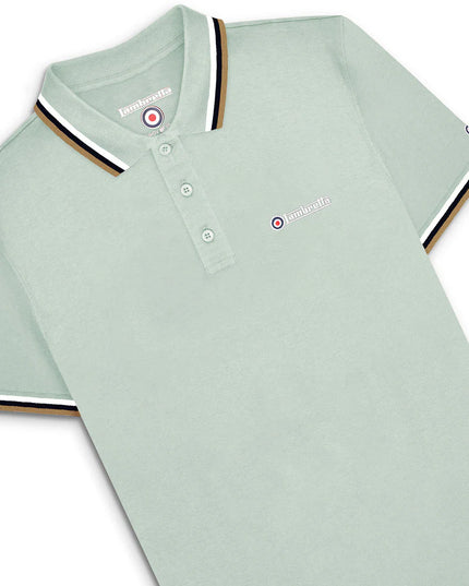 Lambretta Triple Tipped Polo Pale Aqua White/Sapphire/Cashew