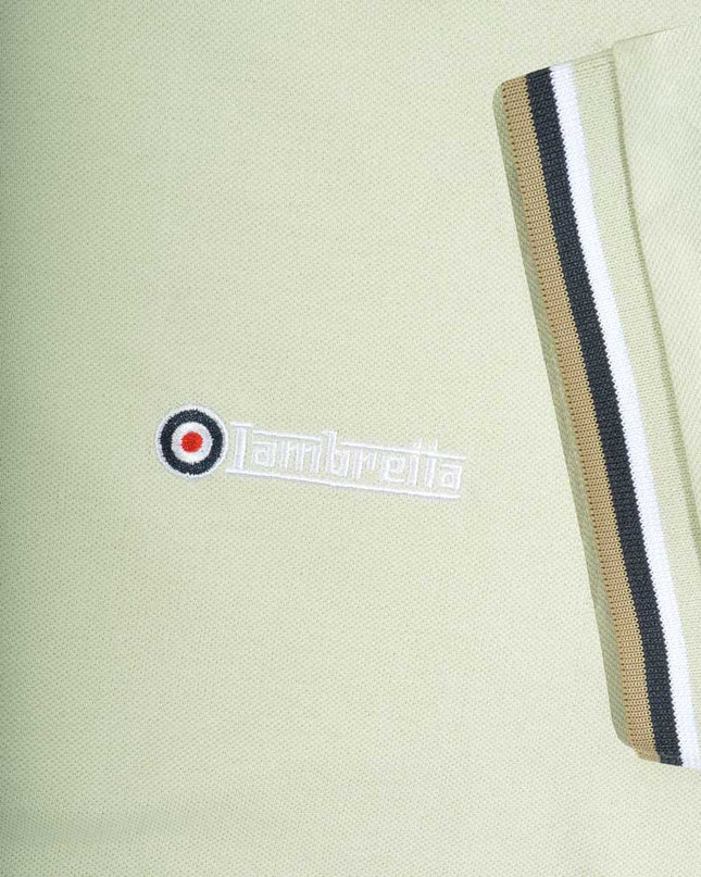 Lambretta Triple Tipped Polo Pale Aqua White/Sapphire/Cashew