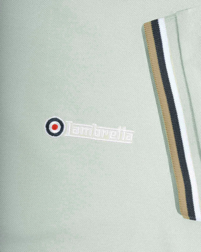 Lambretta Triple Tipped Polo in Pale Aqua
