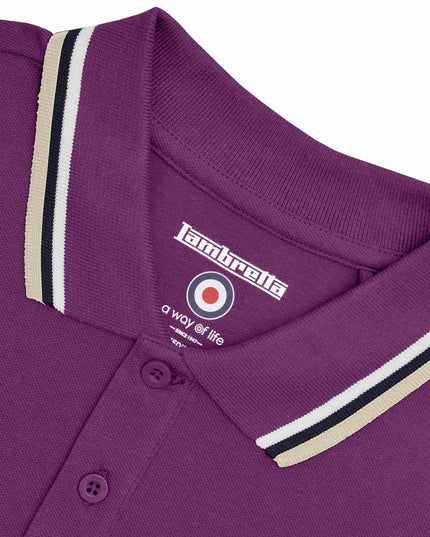 Lambretta Triple Tipped Polo Winter Bloom White/Navy/Cashew
