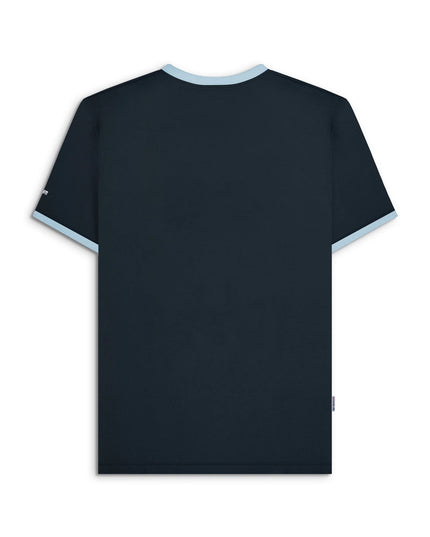 Lambretta Logo Ringer Tee in Dark Navy/Blue