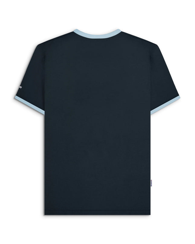 Lambretta Logo Ringer Tee in Dark Navy/Blue
