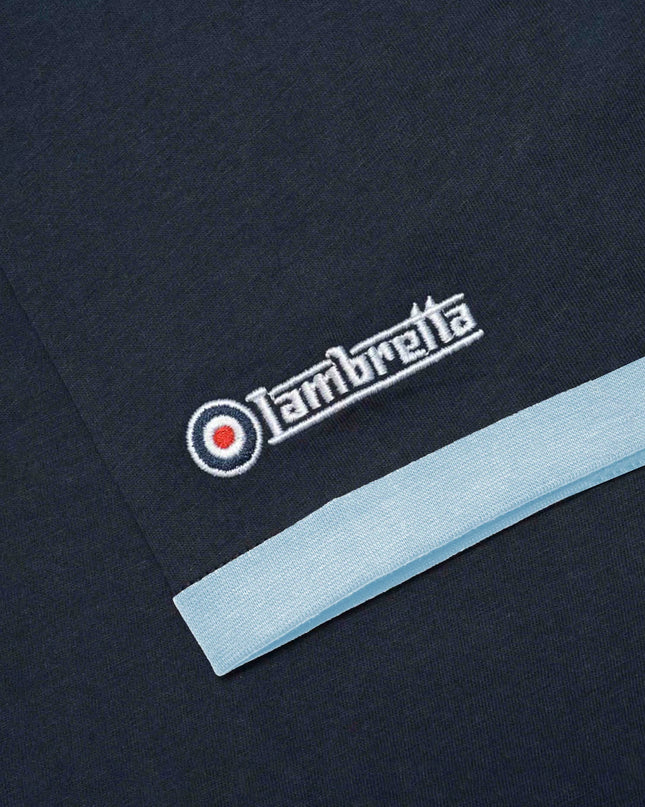 Lambretta Logo Ringer Tee in Dark Navy/Blue