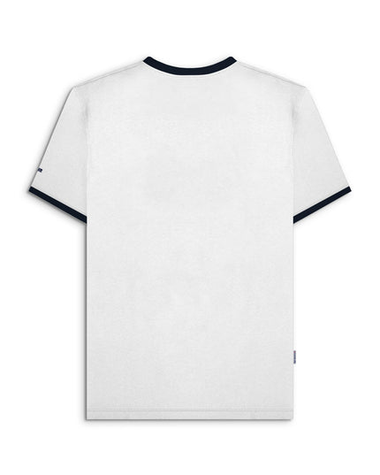 Lambretta Logo Ringer Tee in White/Navy