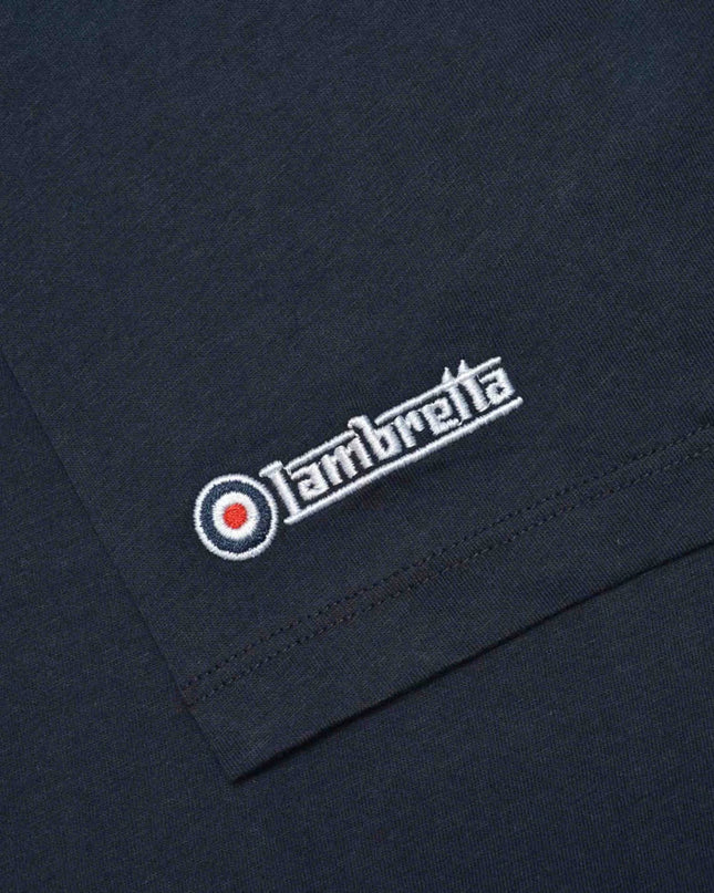 Lambretta Fade Racing Stripe Tee in Navy/White/Red