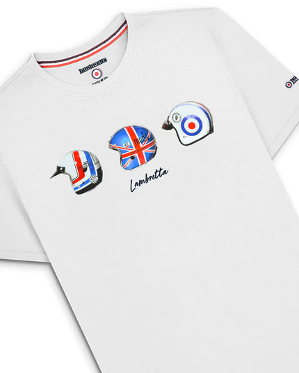 Lambretta Scooter Helmet Tee White