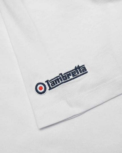 Lambretta Scooter Helmet Tee White