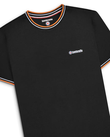 Lambretta Triple Tipped Pique Tee Black