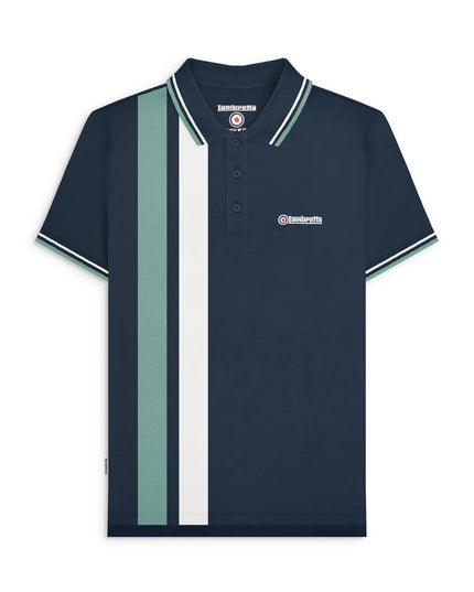 Lambretta Vertical Stripe Polo Navy/Smoke Blue
