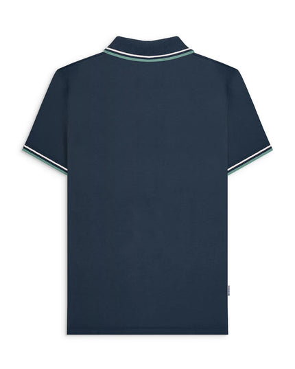 Lambretta Vertical Stripe Polo Navy/Smoke Blue