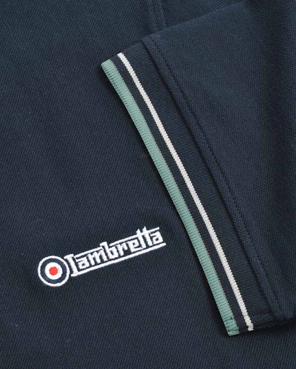 Lambretta Vertical Stripe Polo Navy/Smoke Blue